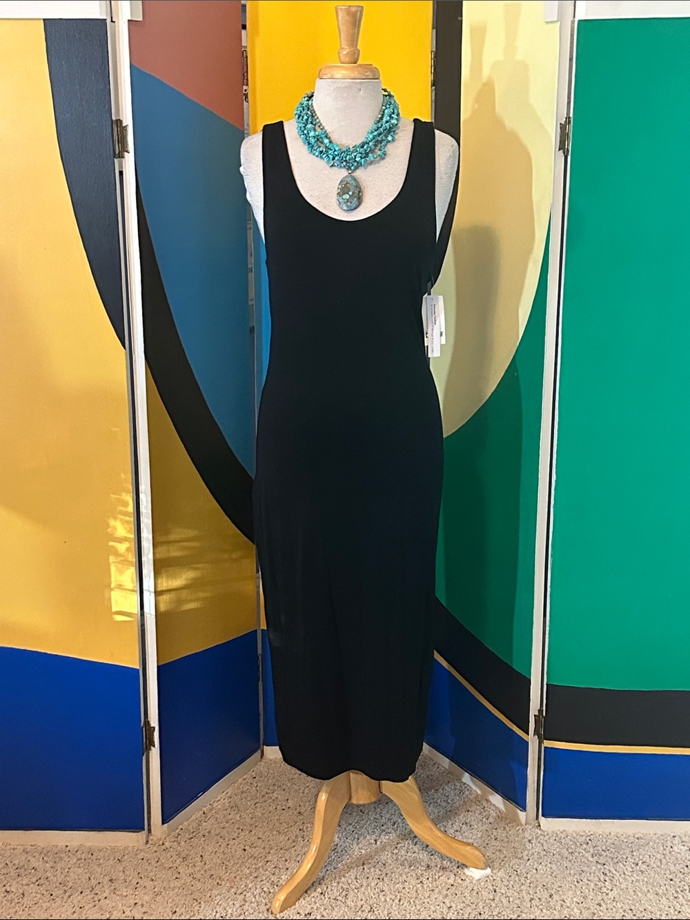Bar III Black Scoop-Neck Midi Dress